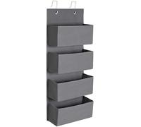Organizador colgante Ibzoa® con 4 compartimentos – Organizador de puerta de 12 x 33,5 x 100 cm, fabricado con tela no tejida de 80 g/m² con refuerzo de cartón, incluye 2 ganchos metálicos, capacidad d