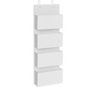 Organizador colgante para puerta: Estante con 4 compartimentos, fabricado en tela no tejida, con dimensiones de 33,5 x 12 x 100 cm