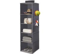 Organizador colgante para ropa Unyqoos®, perchero plegable para puerta o armario con 5 compartimentos anchos y 2 compartimentos laterales, fabricado en tela no tejida, ideal para el almacenamiento fam