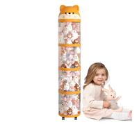 Organizador de almacenamiento de juguetes de peluche, tubo de juguete | Torre grande transparente con ruedas, soporte de peluche para decoración de habitación para sala de juegos, dormitorio