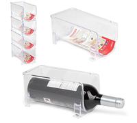Organizador de Botellas 10x10x20cm, Botellero Apilable Transparente, Botellero Vino Nevera, Botellero Encimera, Almacenamiento Botellas, Porta Botellas Apilable