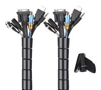 Organizador de Cables Flexible de 25 mm y 2 m en Color Negro. Mantén Tus Espacios ordenados y Libres de enredos con Nanocable, Ideal para Cualquier Entorno.