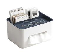 Organizador de caja de pañuelos de escritorio, estuche de almacenamiento multifuncional para control remoto, bolígrafos, papelería, mesa de salón A