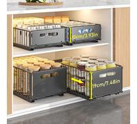 Organizador de cajón de cocina de 2 piezas, estante extensible, estante deslizante para almacenamiento en la cocina, debajo del fregadero
