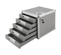 Organizador de cajones con cerradura, caja de cajones con cerradura A4, aspecto de madera de aluminio, caja fuerte para documentos con 2 llaves, organización de escritorio, se adapta a la oficina en