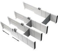 Organizador de cajones Famanu, juego de 4 unidades - Ajustable, antideslizante, color blanco