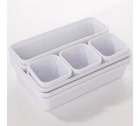 Organizador de cajones Ibzenoa® para cosméticos y material de oficina, color blanco, que ahorra espacio: solución de almacenamiento multifuncional para baño, cocina y escritorio