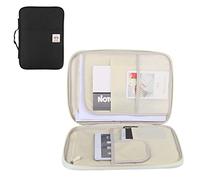 Organizador de cartera, Bolsas de documento A4 de 5 colores Bolsa de carpetas de carpeta Accesorios con cremallera para cuadernos Documento de bolígrafos (Negro)