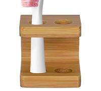 Organizador de cepillo de dientes de madera con múltiples agujeros | Soporte de cabezal de cepillo de dientes eléctrico de bambú, soporte de almacenamiento de bambú para cabezales de recambio de