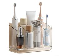 Organizador de cepillo de dientes eléctrico con construcción de PET transparente, base hueca de ventilación y ranuras que no se enredan (gig transparente)