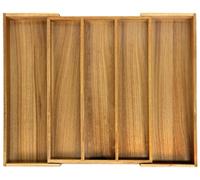 Organizador de cubiertos de madera con 5 compartimentos