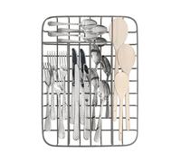 Organizador de Cubiertos Living Nostalgia de KitchenCraft - 5 Compartimentos para Cubiertos y Utensilios, Alambre de Hierro Fuerte, Estilo Vintage, 36 x 26.5 cm