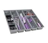 Organizador De Cubiertos Para Cajón | Cubertero 11 Compartimentos | Separadores Modulares | Gris | 50x45 Cm