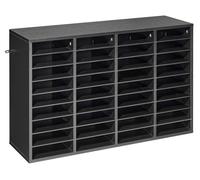 Organizador de documentos, con 36 compartimentos, buzón de oficina con estantes desmontables, clasificador de correo de madera con tablero de partículas, organizador de almacenamiento para escritorio,