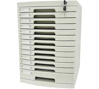 Organizador de Documentos de Escritorio con Cerradura 2 a 14 Niveles, CajóN Archivador Seguro con Cerradura Llave e íNdice de Etiquetas para Papel/Material A4(Large (13 Layers))