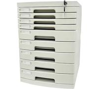 Organizador de Documentos de Escritorio de PláStico con Cerradura de 2 a 14 Niveles, CajóN Archivador Seguro con Cerradura Llave e íNdice Etiquetas para Papel A4(Large (9 Layers))