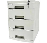 Organizador de Documentos de Escritorio de PláStico con Cerradura de 2 a 14 Niveles, CajóN Archivador Seguro con Cerradura Llave e íNdice Etiquetas para Papel A4(Large (4 Layers))