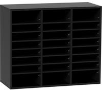 Organizador de documentos de madera, con 24 compartimentos, clasificador de archivos con estantes removibles, ranura para buzones, ideal para organizar oficinas, hogares, aulas y salas de correo. por