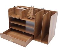 Organizador de escritorio, 4 niveles, madera de alta densidad, color cereza