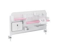 Organizador de escritorio de tablero perforado sauda 114x68 cm acero - blanco/rosa [en.casa]