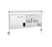 Organizador de escritorio de tablero perforado virvik 117x73 cm acero - blanco [en.casa]