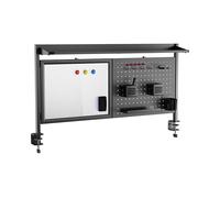 Organizador de escritorio de tablero perforado virvik 117x73 cm acero - negro [en.casa]