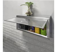 Organizador de especias montado en la pared, armario flotante de acero inoxidable con puerta abatible, almacenamiento de despensa para cocina, armario de utilidad para almacenamiento de platos y
