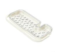 Organizador de fregadero Soporte de esponja de plástico ajustable Blanco | Tableros de drenaje de doble capa, ajustables para 20 tubos de fregadero de 26 mm, montaje de clip sin herramientas