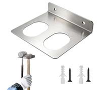 Organizador de herramientas de mano, organizador de acero inoxidable de doble | con tornillos para montaje en pared, para garaje, cobertizo, patio, carpintería al aire libre