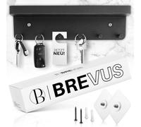 Organizador de llaves Unyqoos® con espacio de almacenamiento: soporte para llaves , con acabado en polvo mate, fabricado en acero al carbono, con 6 ganchos, autoadhesivo e incluye kit de montaje