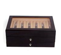 Organizador de madera para pluma estilográfica, caja de regalo para almacenamiento de Shop Home Collection Display, caja de portalápices para mostrar y organizar bolígrafos (negro, 34 cuadrículas)