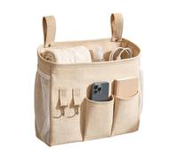 Organizador de mesita de para dormitorio, ahorro de espacio, lavable | Organizador lateral para cuna, dormitorio, colegio, litera, cabecero, botella de agua, teléfono de pañuelos, control remoto