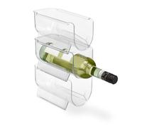 Organizador de Nevera Relaxdays para Botellas, Set de 3, apilable, 10,5 x 11 x 20,5 cm, Transparente