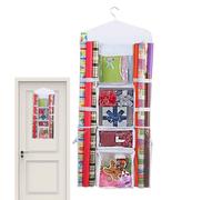 Organizador de papel de regalo, soporte organizador de papel de doble cara | Bolsas organizadoras para envolver, rollos de papel de regalo, contenedor de lazos para armario, puerta, gabinete