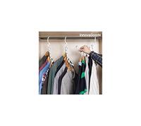 InnovaGoods Organizador de perchas para 40 prendas – 24 piezas (8 organizadores +16 perchas) Blanco