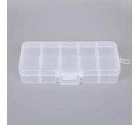 Organizador de plástico transparente con compartimento ajustable, pequeño | Caja de plástico transparente para joyas, organizador de compartimentos ajustables, contenedor de almacenamiento de piezas