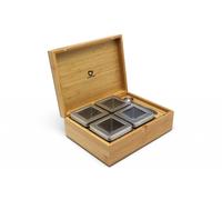 Organizador de té en hojas sueltas, 4 botes, con cuchara medidora de té, bambú, Bredemeijer