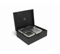 Organizador de té en hojas sueltas, 4 botes, con cuchara medidora de té, negro, Bredemeijer