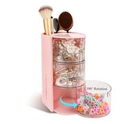 Organizador de tocador de 3 niveles, organizador de accesorios para el cabello, organizador de maquillaje, organizador de gomas para el pelo, soporte para cepillos de pelo, soporte para accesorios