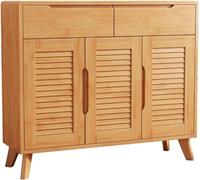 Organizador de zapatos ajustable Zapatero nórdico de madera maciza, moderno y minimalista, para entrada de casa, apartamento pequeño, armario de almacenamiento de dos puertas, armario de entrada,