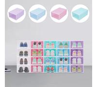 Organizador de zapatos: Juego de 20 cajas plegables y apilables para zapatos, gran capacidad, fabricadas en plástico ABS, caja de clasificación multifuncional