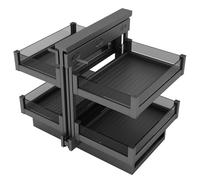 Organizador extraíble de esquina ciega para armario gabinete de cocina con 4 cestas, compatible con apertura izquierda y derecha,estante deslizable cesta extraíble de 2 niveles, montaje inferior