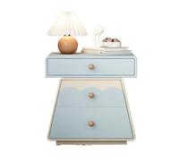 Organizador Gabinete de almacenamiento madera maciza color crema Muebles | Mesa de almacenamiento sencilla for la cabecera del dormitorio en casa(Blue,XXL)
