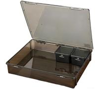 Organizador grande de caja de herramientas de plástico apilable con compartimentos, sistema de almacenamiento modular a prueba de polvo para tornillos de hardware, clavos, contenedor de piezas de tapa