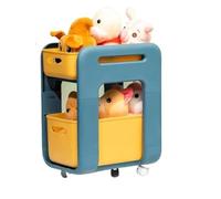 Organizador Juguetes Para Ropa Organizador De Almacenamiento Juguetes 2 Niveles Con Caja Extraíble Contenedores Ruedas Universales Para Sala Juegos, Dormitorio Y Estar Cestas Cubos Habitacion(Yellow)