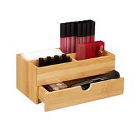Relaxdays Organizador de bambú para maquillaje marrón claro
