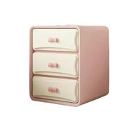 Organizador Mesita de noche estrecha madera maciza color crema Muebles | Gabinete de almacenamiento con cajones for dormitorio simple(Pink,XXL)