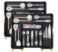 Organizador para cajones de cubiertos para la cocina, con bandeja interior