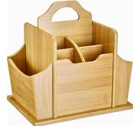 Organizador Tapas + Friends Westmark - práctico organizador de mesa con 7 compartimentos, cesta para cubiertos y servilletas, portautensilios para mesa y fiesta - bambú