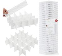 Organizadores de cajones Unyqoos®, 40 unidades, separadores de cajones ajustables para ropa interior, calcetines y cosméticos, color blanco